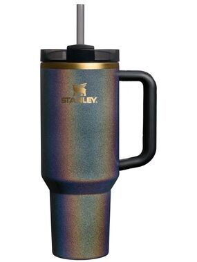 Stanley Iridescent Rainbow Travel Tumbler with Black Handle